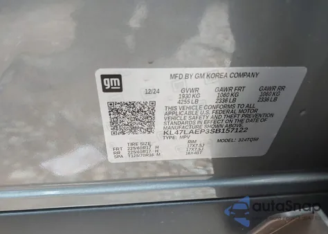 2025 Buick Envista Preferred Fwd z USA, uszkodzony, nr VIN KL47LAEP3SB157122